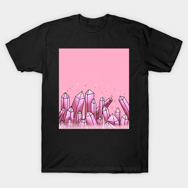 PINK CRYSTAL PRINT T-Shirt by Art by Eric William.s